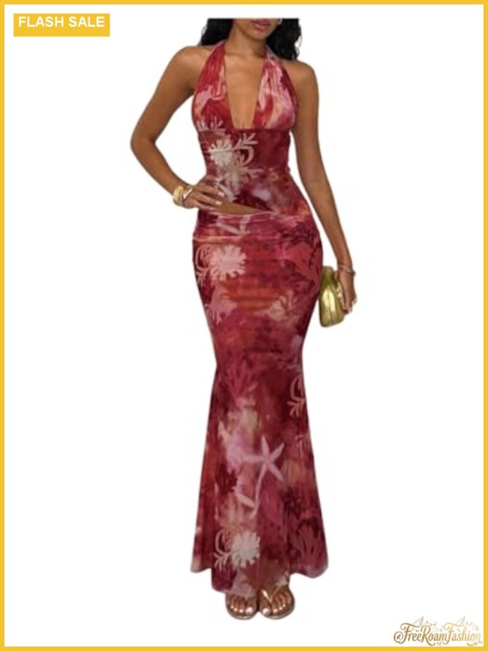 Womens 2 Piece Boho Floral Halter Top Maxi Skirt Set Vacation Outfit